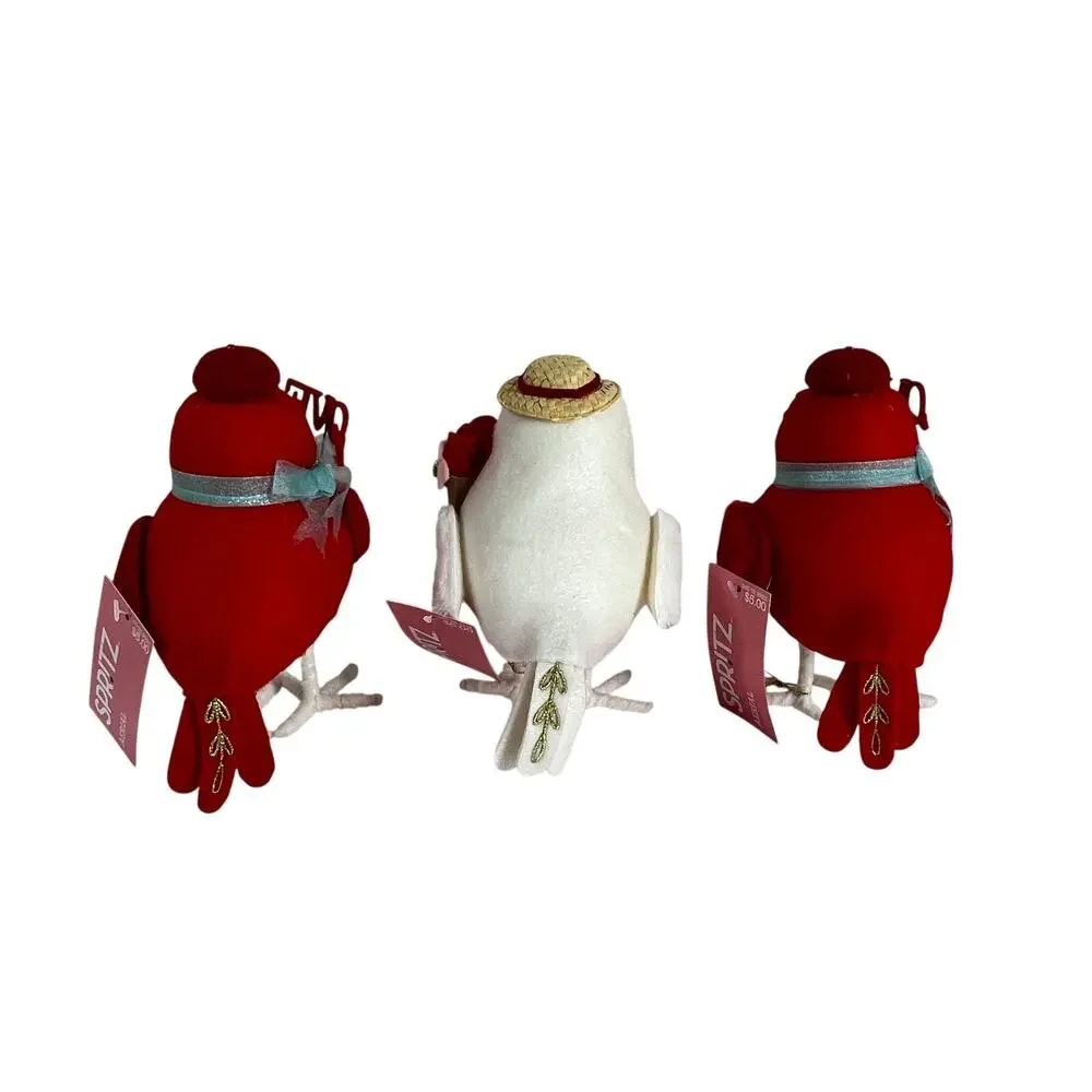SPRITZ 2023 Featherly Friends Valentine Birds Aerial x2 Jet Fabric Lot 3 NWT